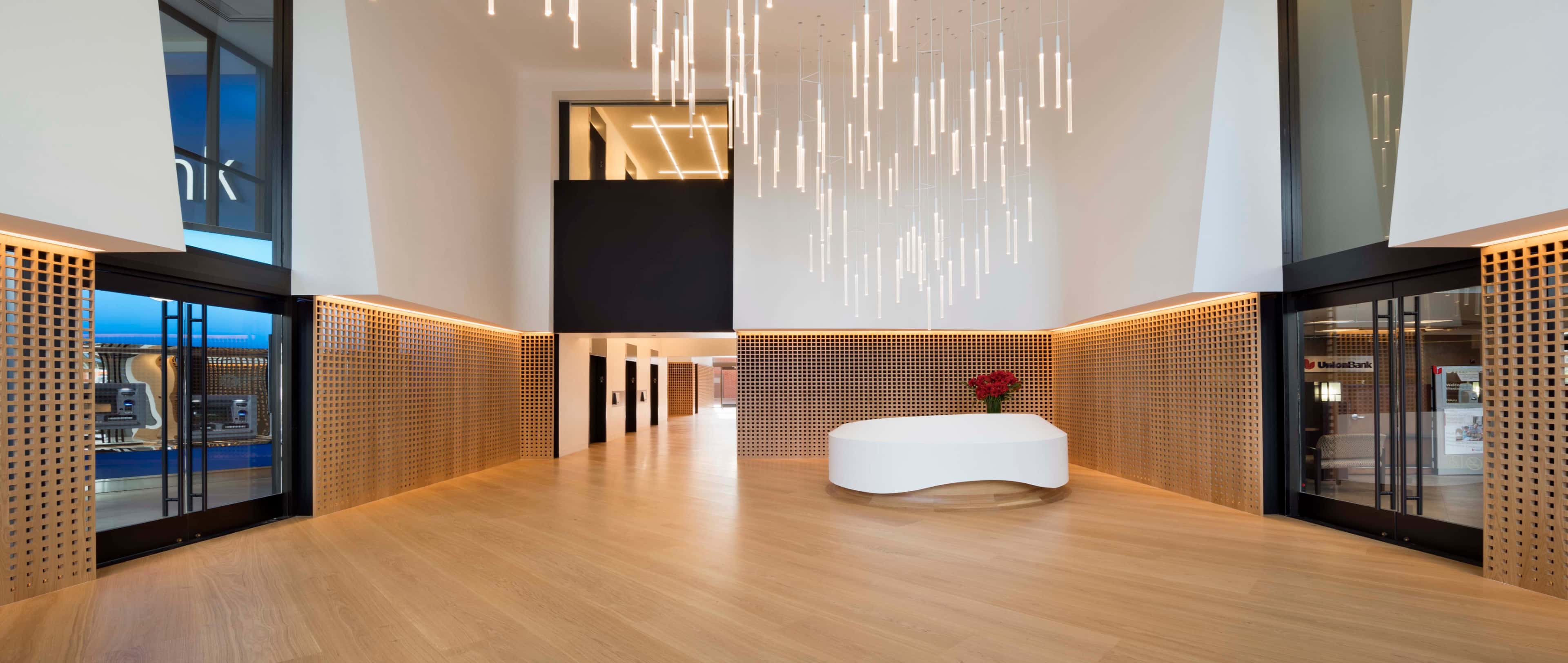 Natural warmth in the spaces of 10900 Wilshire